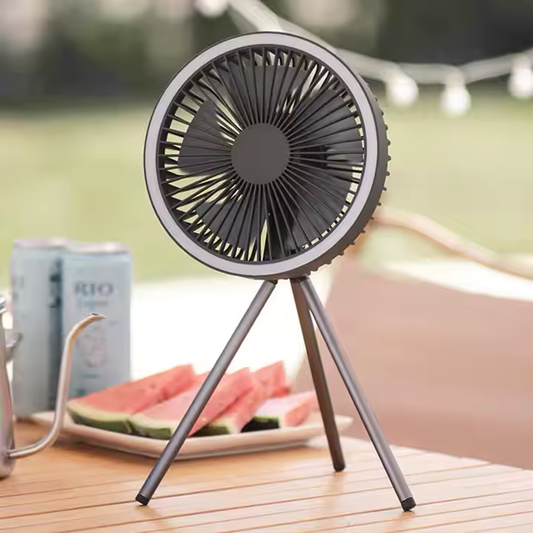 Rechargeable Camping Fan – Portable, Wireless, with LED Light & Power Bank